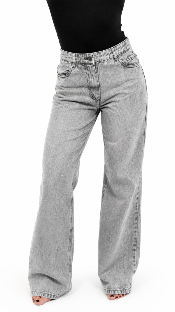 JEANS PALAZZO GRIS