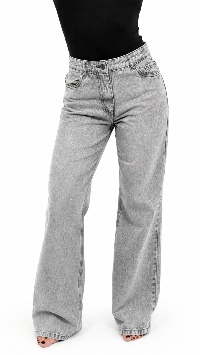 JEANS PALAZZO GRIS