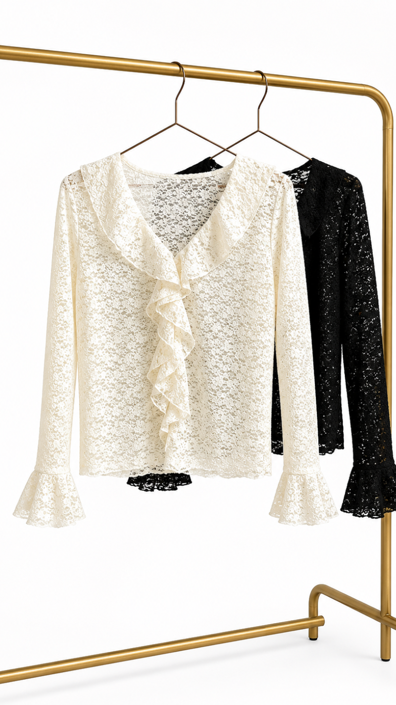 BLUSA ENCAJE FLECOS