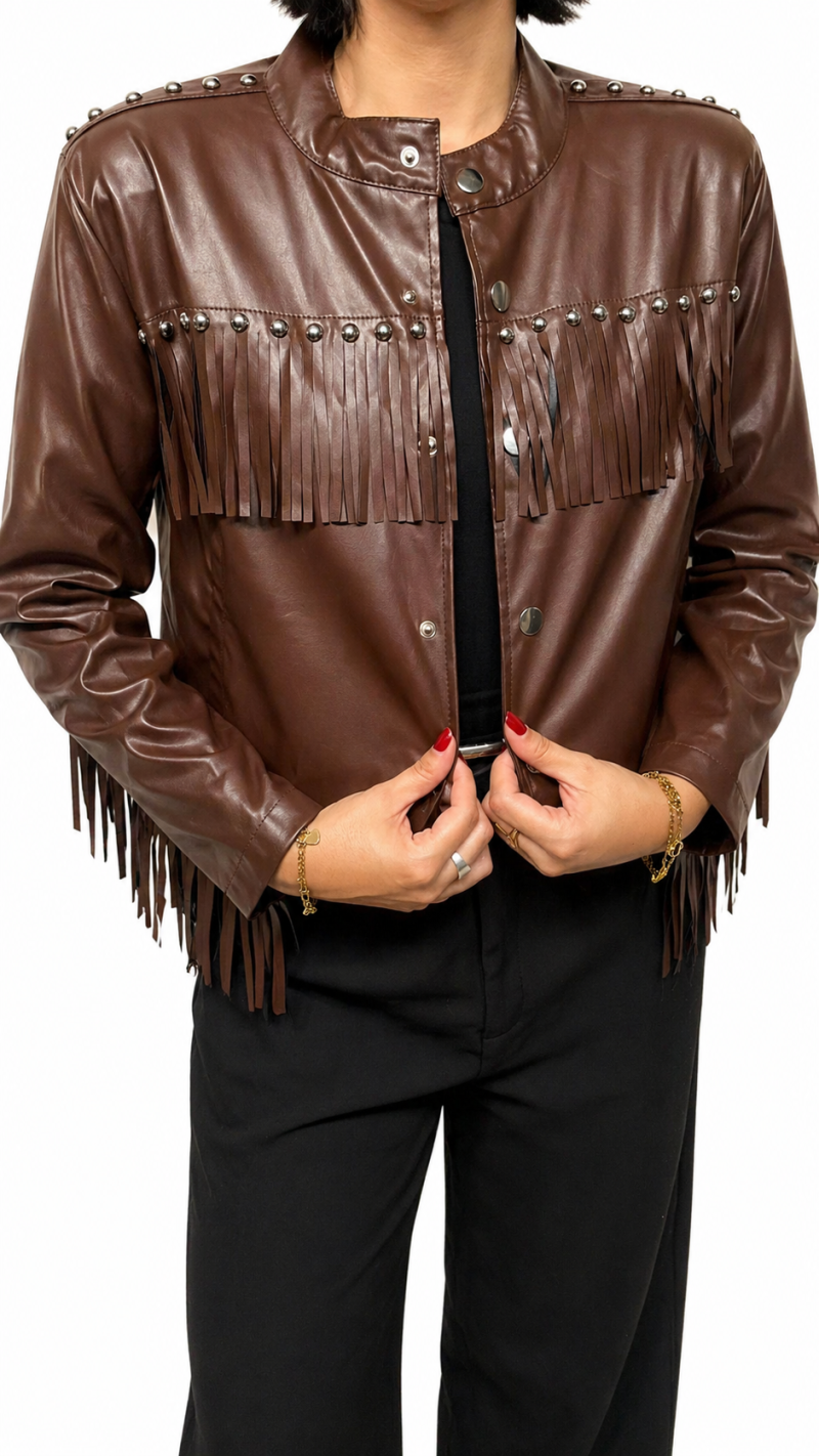 CAMPERA ENGOMADA FLECOS