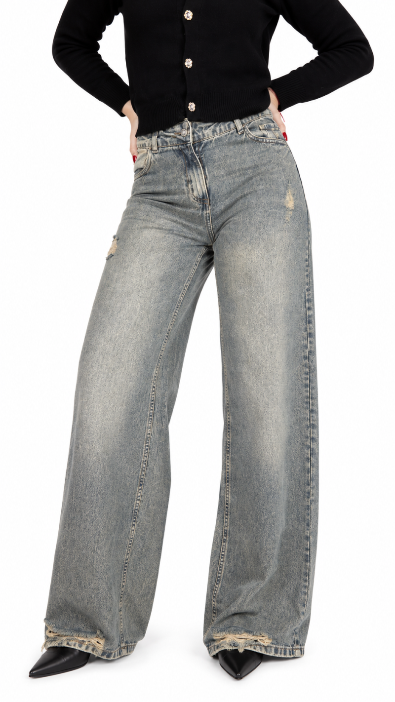 JEANS PALAZO ROTURAS